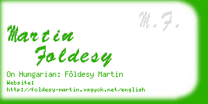 martin foldesy business card
