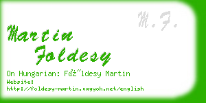 martin foldesy business card